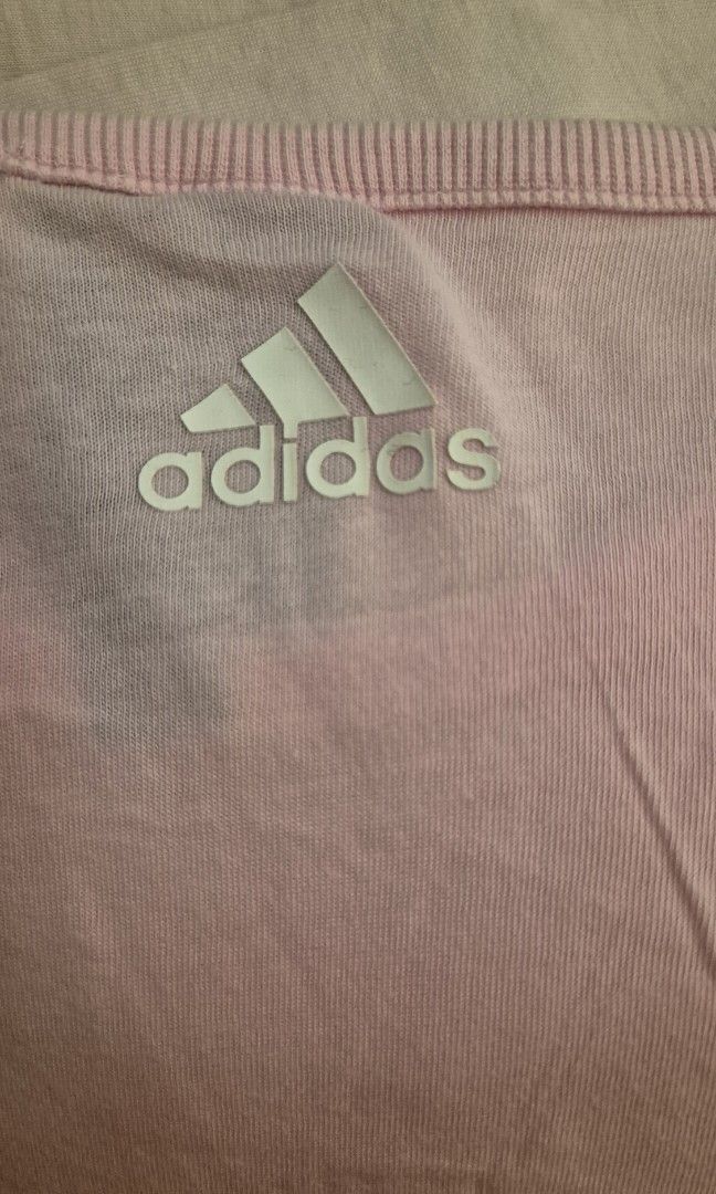 Adidas 3 Stripes Pink T shirt Women s Fashion Activewear on Carousell