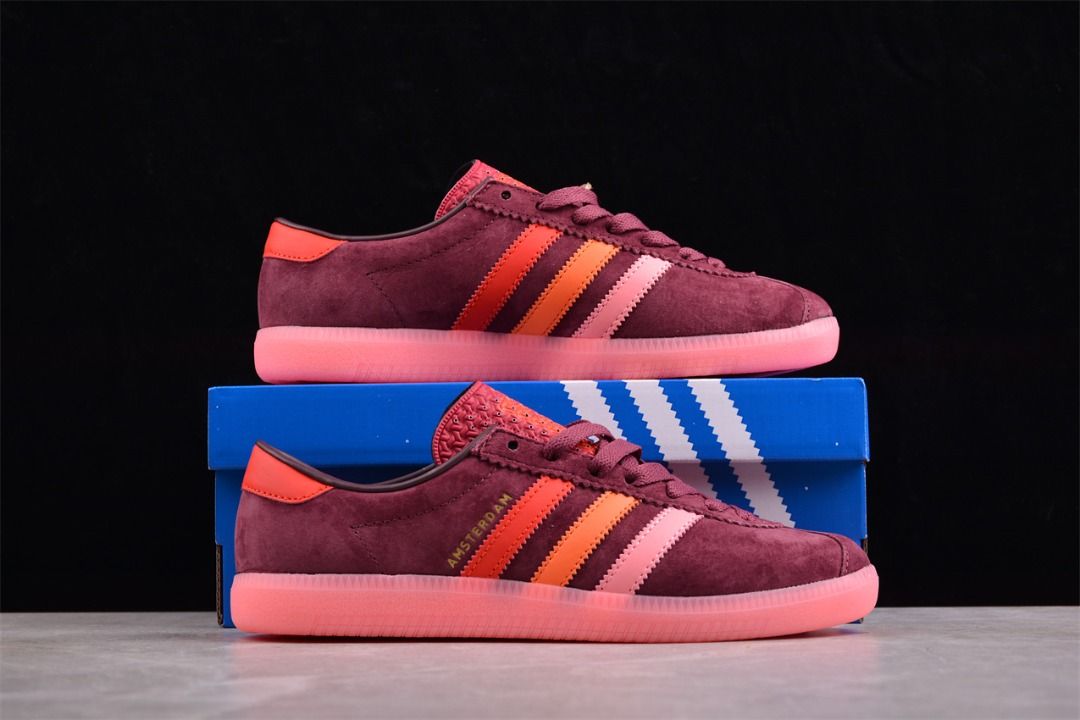 Adidas Amsterdam Collegiate Red Shoes Euro 36-45, Women's Fashion