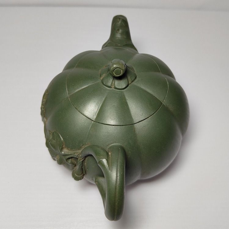 067 骨董品　朱泥南瓜急須　茶壶 　　高建芳製 朱泥急須 高建芳製南瓜壺 骨董品