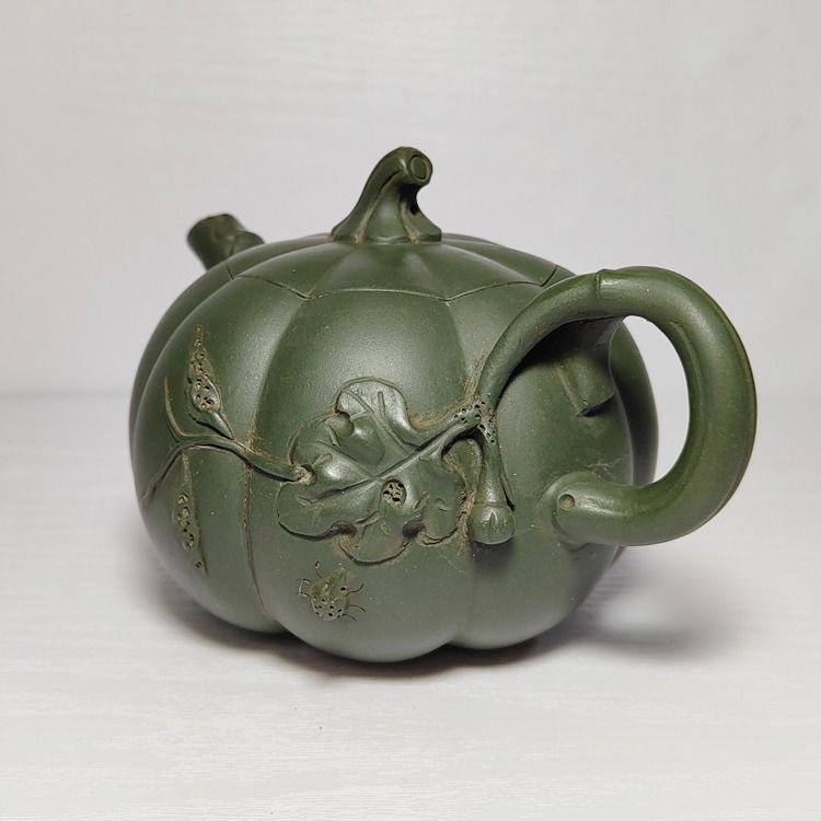 Ago壺聚南瓜壺頂級綠泥高建芳紫砂壺茶壺G0096, 書籍、休閒與玩具