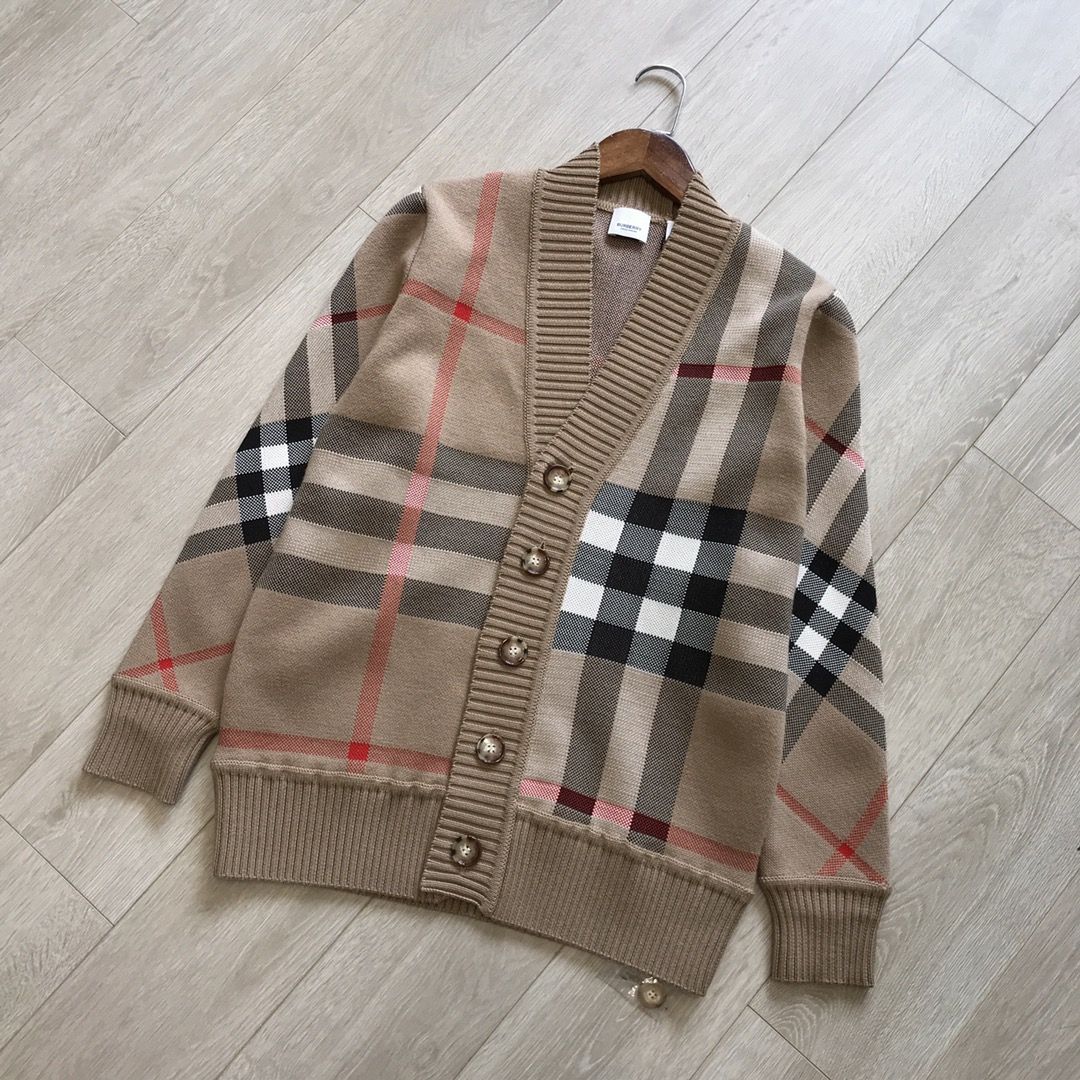 Burberry plaid cardigan 2025