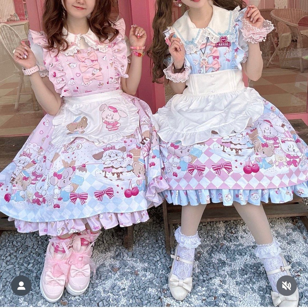 axes femme kawaii mikko 粉色jsk lolita 女裝, 女裝, 連身裙