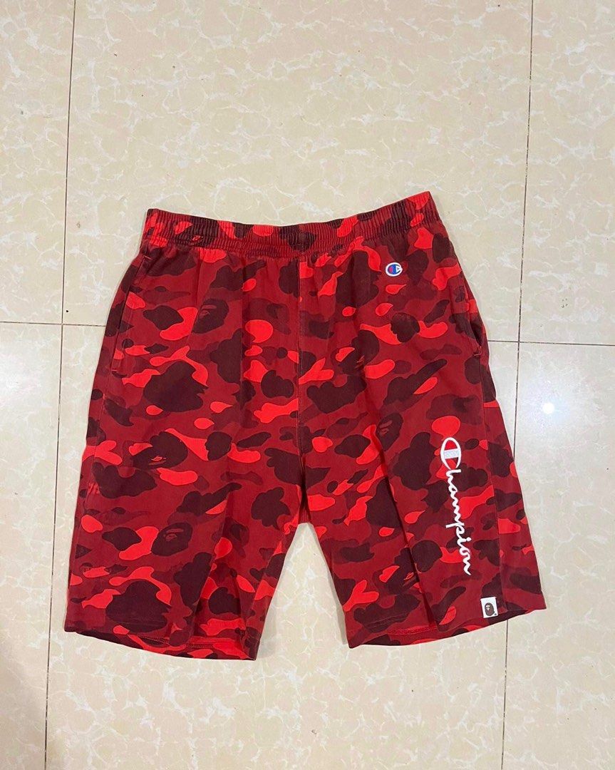 Bape X Champion Mesh Short Men s Fashion Bottoms Shorts on Carousell