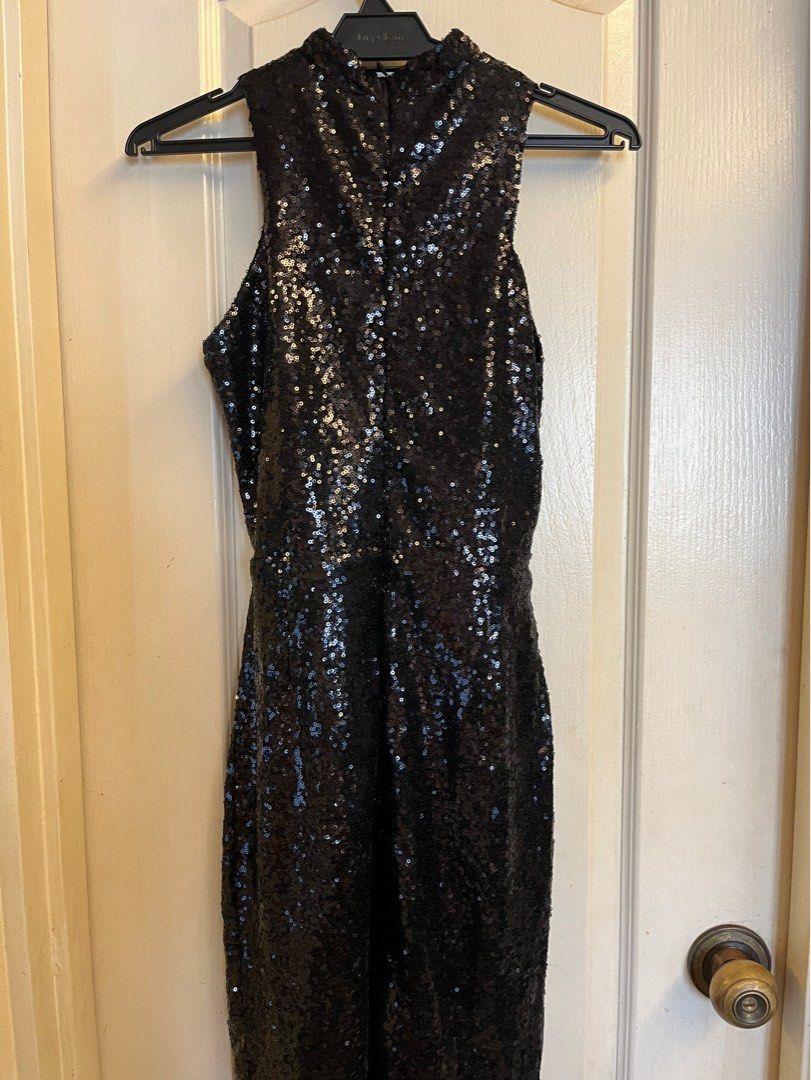 Nicole x Missguided Black Sequin dress Women s Fashion Dresses Sets Dresses on Carousell