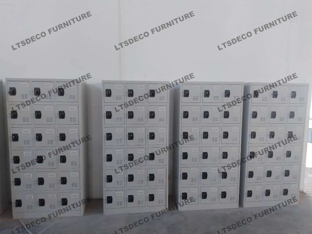 BNEW STEEL LOCKER 18 DOOR OFFICE PARTITION FURNITURE DOUBLE LOCK ...