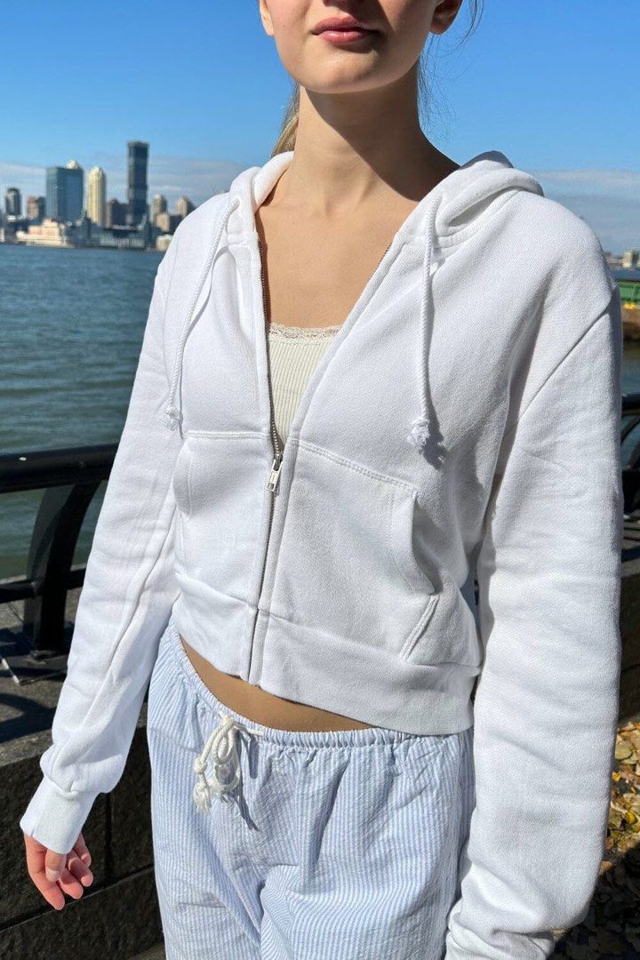 brandy melville white crystal hoodie Women s Fashion Coats Jackets and Outerwear on Carousell