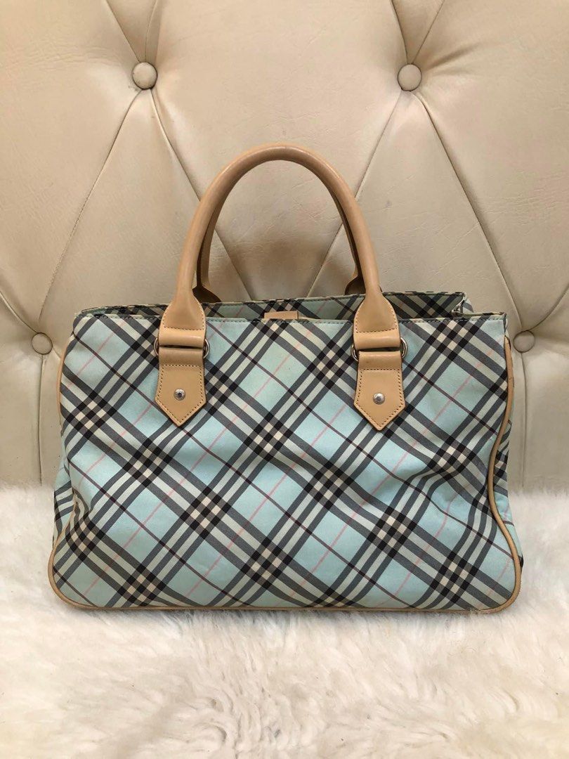 Burberry Cyan Tote Bag Nova Check Luxury Bags Wallets on Carousell