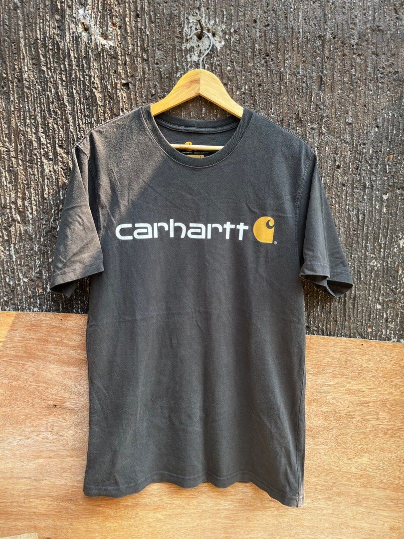 Carhartt script tee Men s Fashion Tops Sets Tshirts Polo Shirts on Carousell