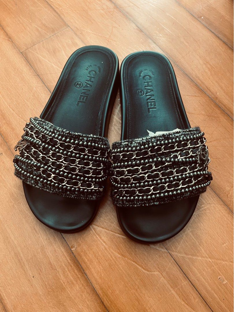 Chanel chain sliders hot sale