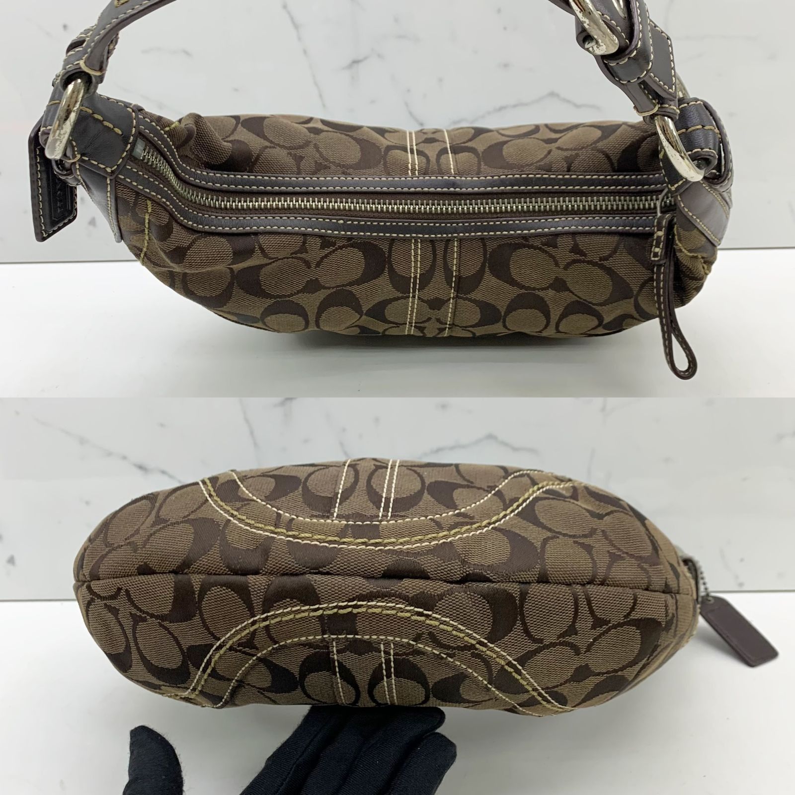 COACH 10073 BROWN CANVAS SHOULDER BAG 247020752 AL, Luxury, Bags