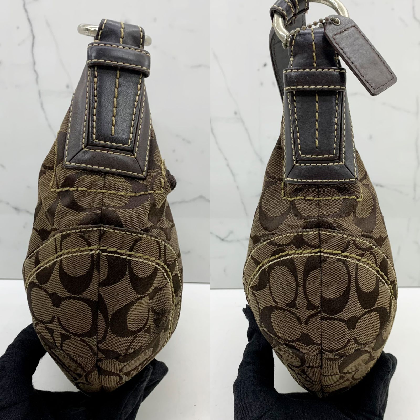 COACH 10073 BROWN CANVAS SHOULDER BAG 247020752 AL, Luxury, Bags