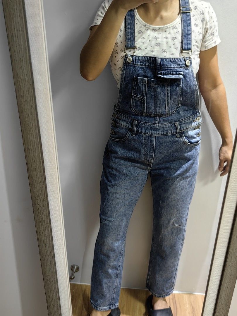 Denim jumper pants outlet