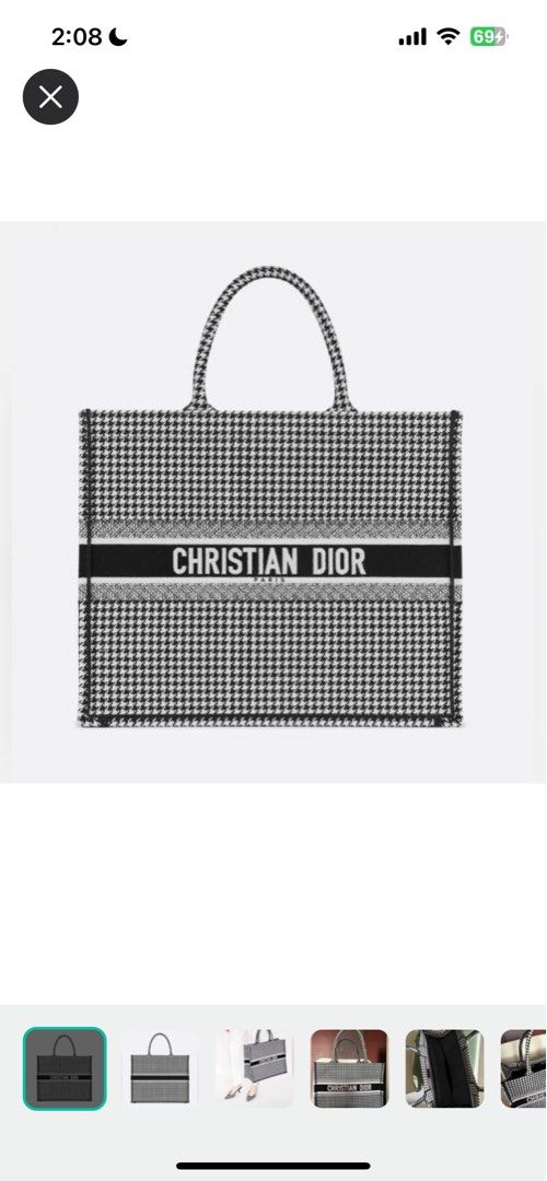 Dior Houndstooth Tote Bag, Luxury, Bags & Wallets on Carousell