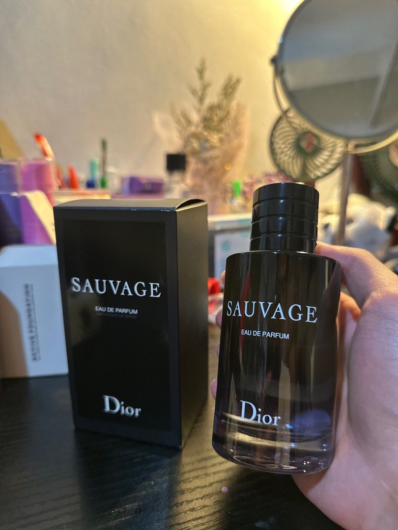 Dior Sauvage EDP (Category: Fragrance & Deodorants) located in Manila. Submitted by sheesh_minecraft (Listing ID 1311754798, Image 2). Description: Dior Sauvage EDP - PHP9050 SRP. Selling it for PHP6000 full pres. Approx 90/100ml Chat for the batch code. Willing to trade for other designer/niche fragrances. Money back 2x if proven fake..