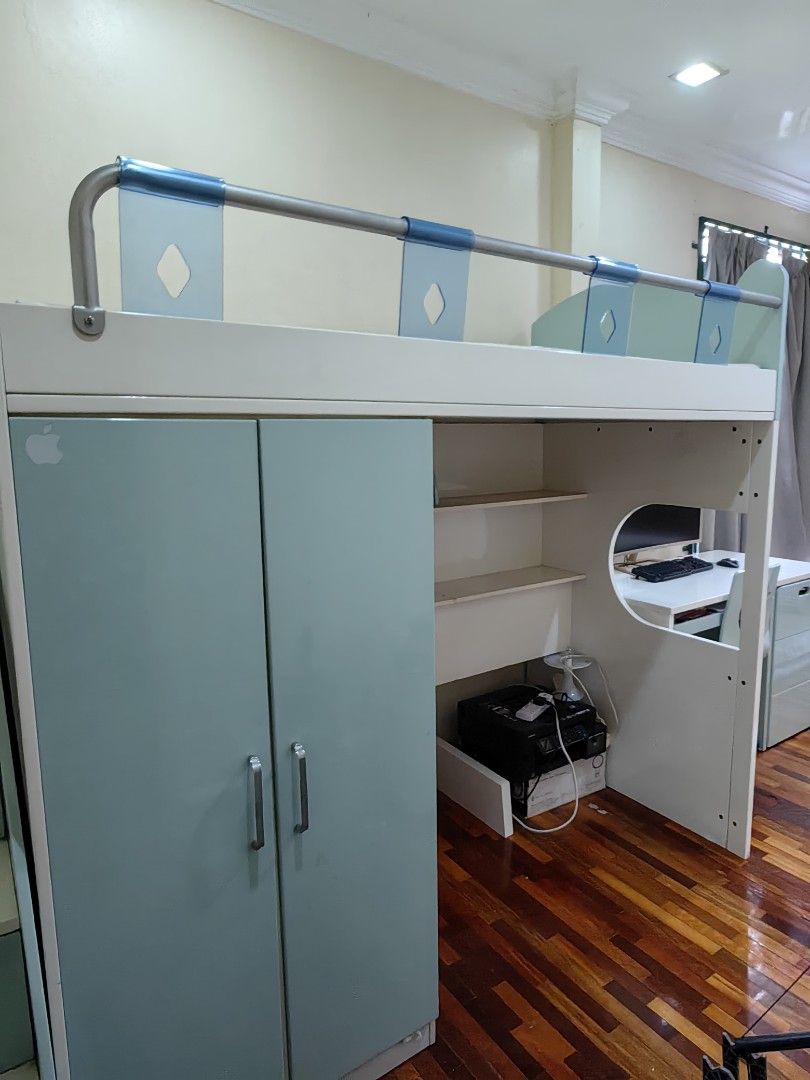 Double-Decker Bed/ Study Table, Furniture & Home Living, Furniture ...
