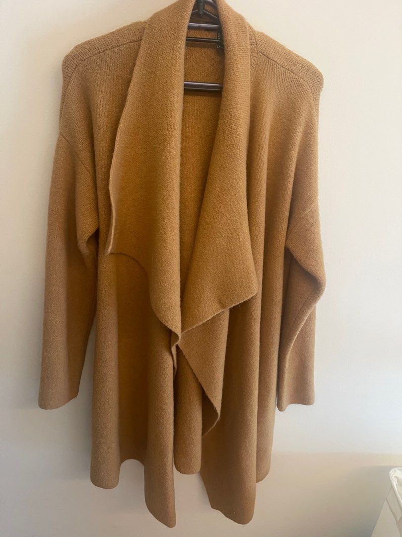 F21 Knitted Long Coat Brown Earth Neutral Natural Tone
