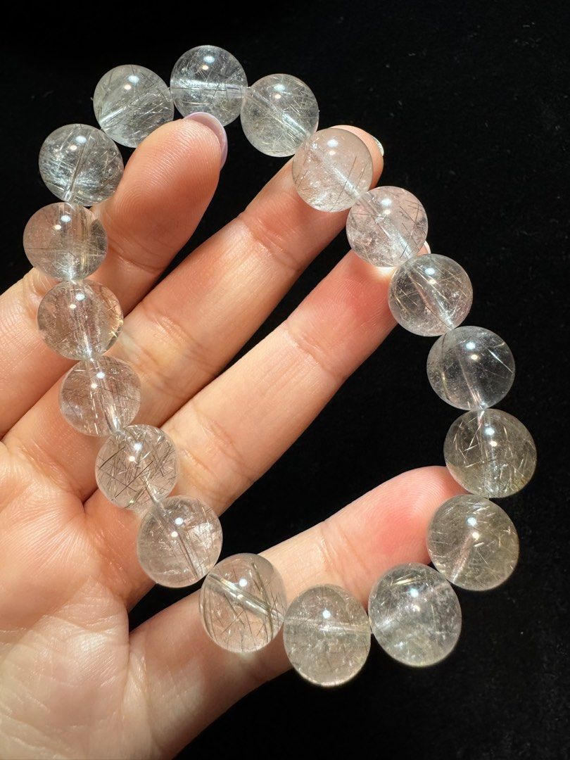 Good Quality Silver Rutilated Quartz Rare Women s Fashion Jewelry Organisers Bracelets on Carousell