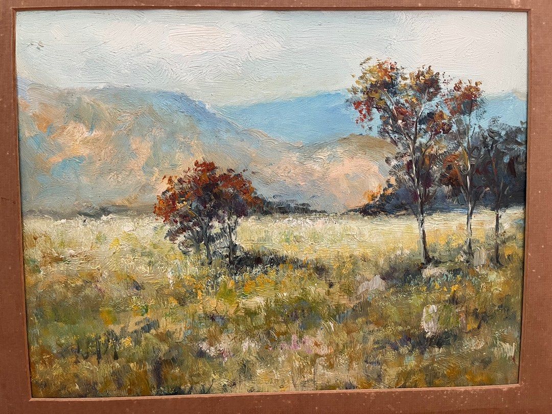 Grass fields oil painting, Hobbies & Toys, Stationery & Craft, Art