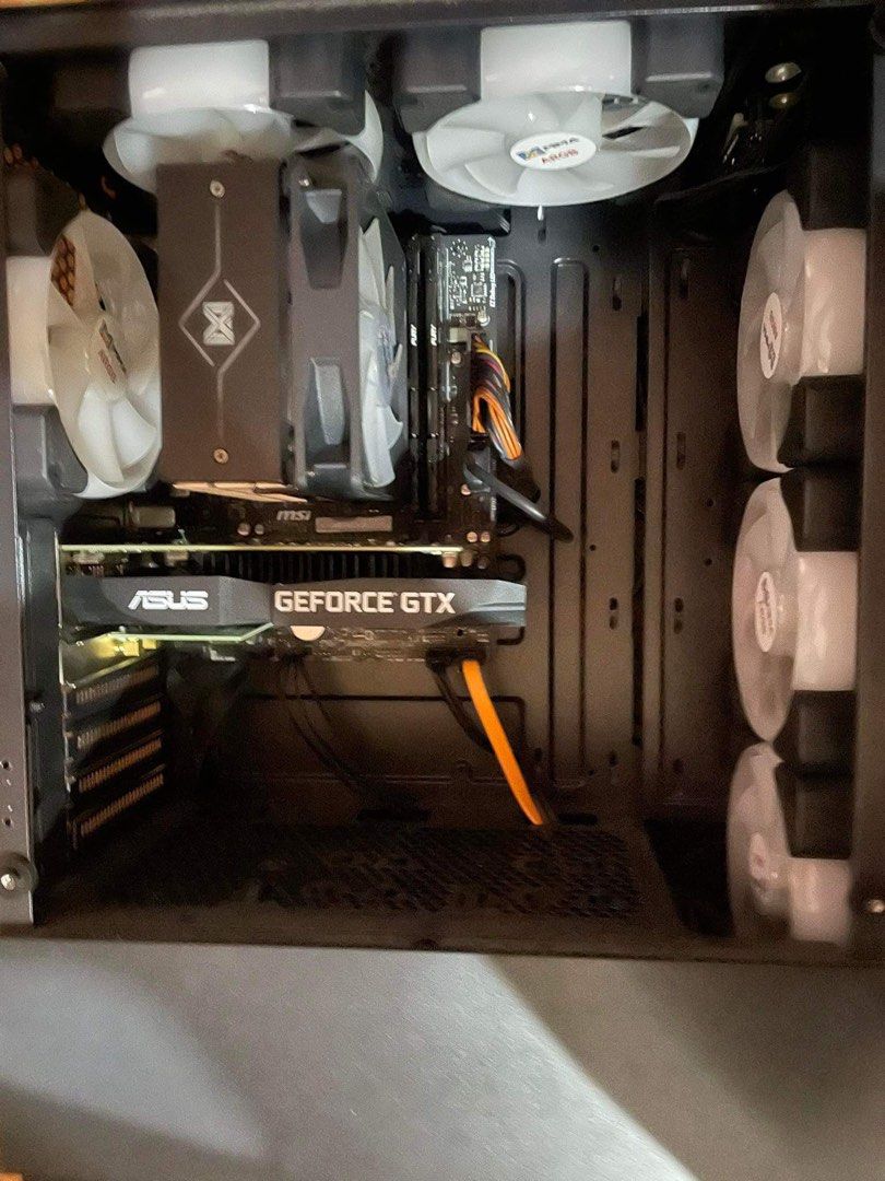 GTX 1650 Core i5 Gaming/Office PC (Category: Desktops) located in Agdangan. Submitted by bookaholic_ph (Listing ID 1311717043, Image 3). Description: Specifications: GPU: Geforce GTX 1650 w 4G vram CPU: Intel Core i5 6400 RAM: Kingston Fury Beast 8gb 3200mhz (x2)=16gb total MOTHERBOARD: ASROCK B450M HDV R4.0 micro ATX AM4 DDR4 motherboard FANS: 6x MMA RGB FANS CPU COOLER: MMA M400 RGB cpu cooler CASE: MMA PC CASE POWER SUPPLY: INPLAY 450w psu INT