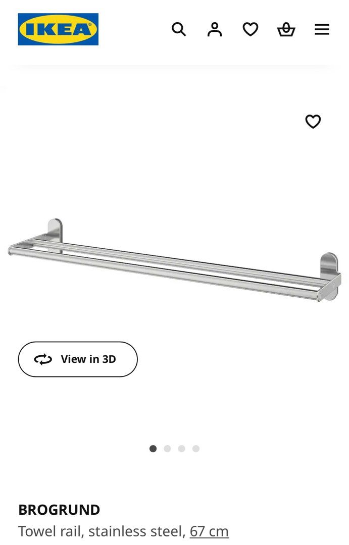IKEA BROGRUND Towel rail stainless steel 67 cm