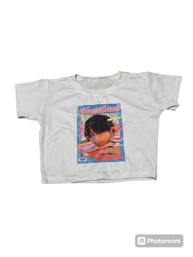 jungkook bts graphic baby tee (Category: Shirts) located in Manila. Submitted by wwwmin (Listing ID 1311870319, Image 1). Description: stretchy material width: 15” length: 14” mop: gcash mod: sdd / normal shipping shipping fee will be shouldered by the buyer strictly no cancellation after paying, otherwise, a charge of 20% of the item’s total will apply..