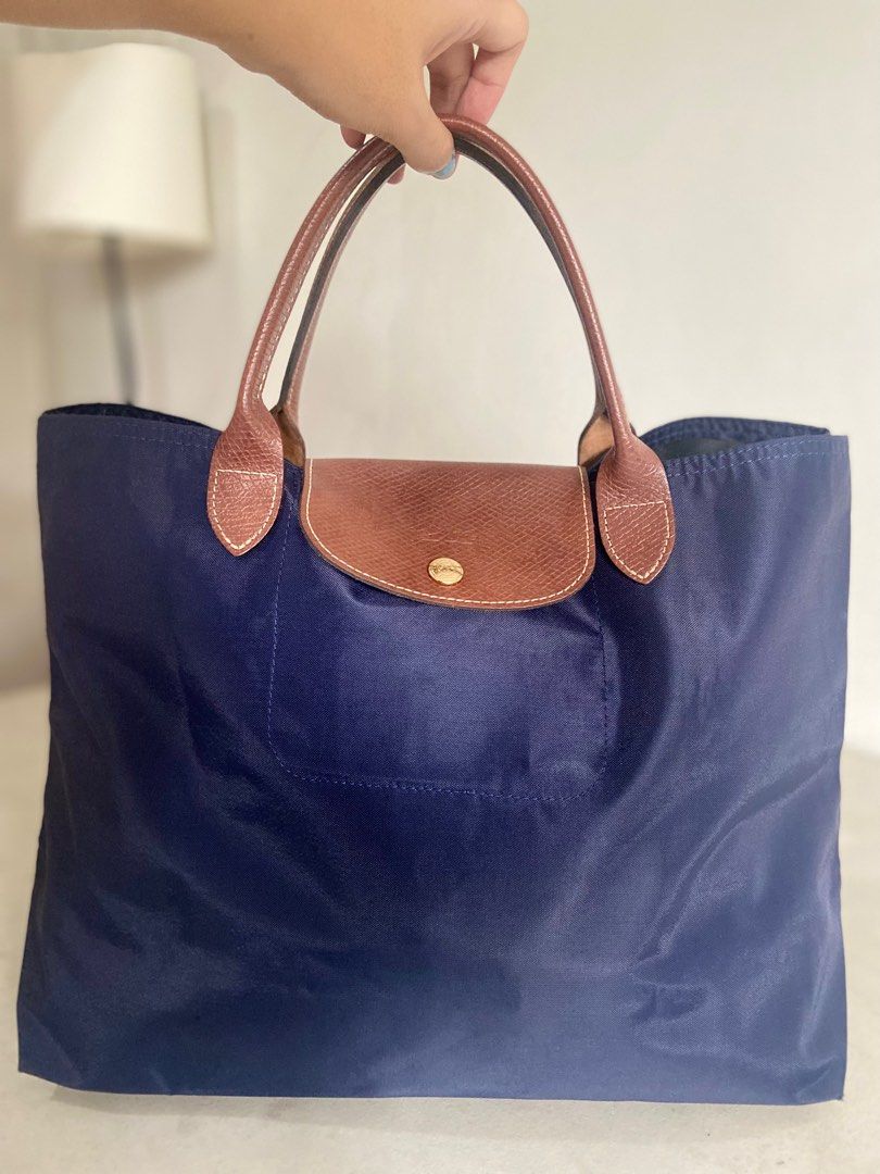 Navy Top Handle Longchamp Tas Tote-bag Longchamp Le Pliage Club