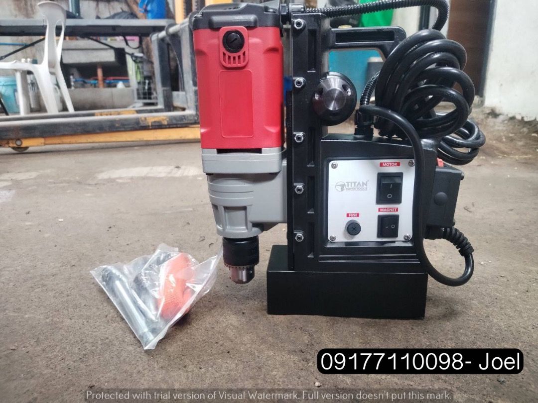 Magnetic drill (Category: Construction Tools & Equipment) located in Manila. Submitted by joeyroque09 (Listing ID 1311803899, Image 1). Description: Magnetic drill Specs : 13mm price : 14,500 Item : Magnetic drill Specs : 35mm price : 28,000 .