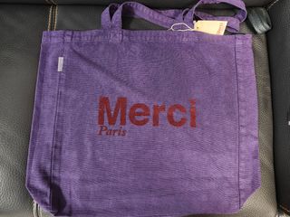Merci  tote bag  布袋 深紫色630147276716811116