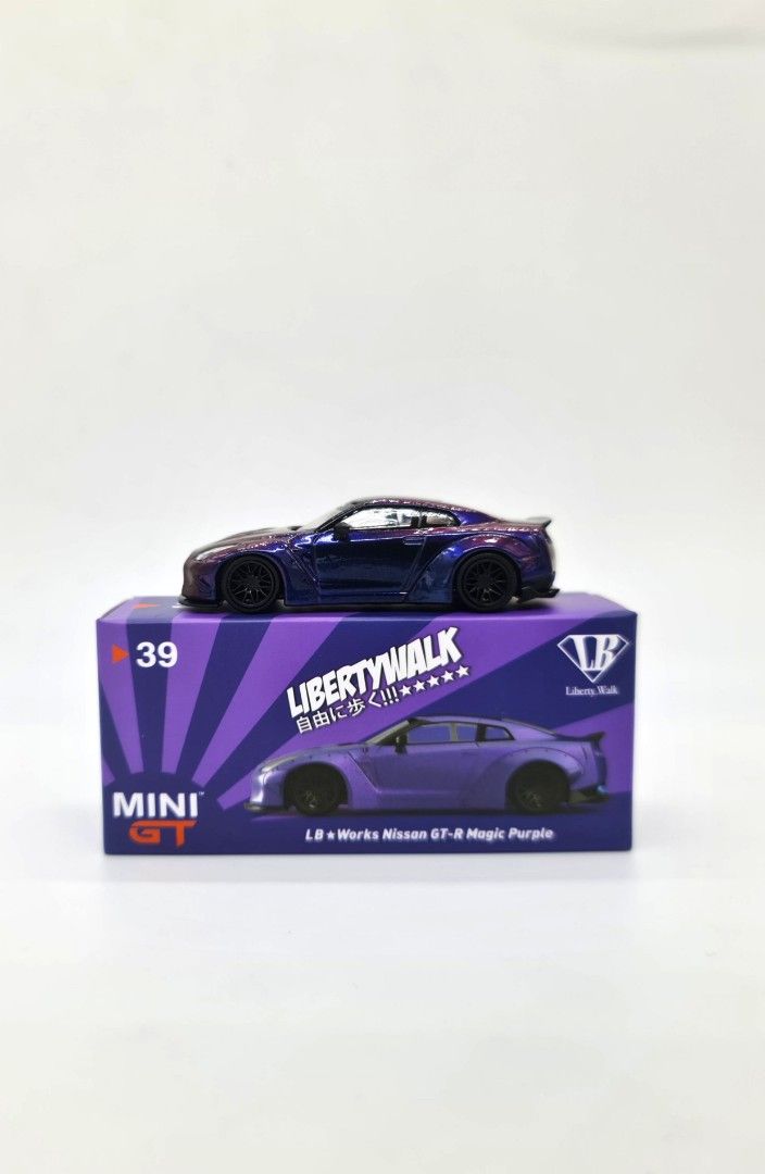 Mini GT #39 Magic Purple Nissan GTR R35 LBWK Liberty Walk