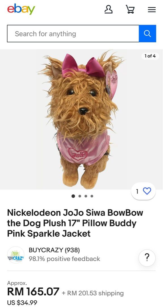 Nickelodeon JoJo Siwa BowBow the Dog Plush Toy Hobbies Toys Toys Games on Carousell