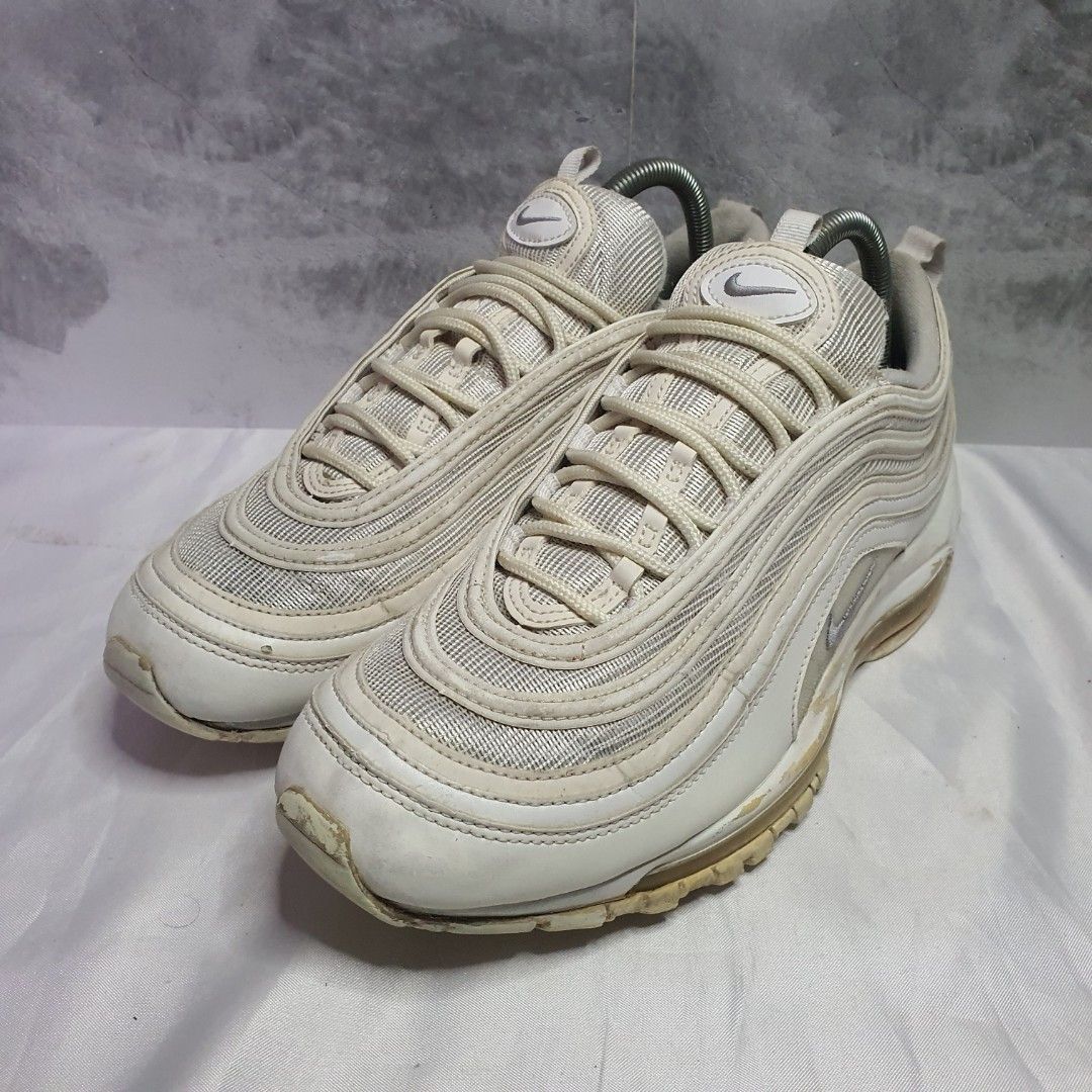 Nike Air Max 97 White Wolf Grey, Fesyen Pria, Sepatu Sneakers di