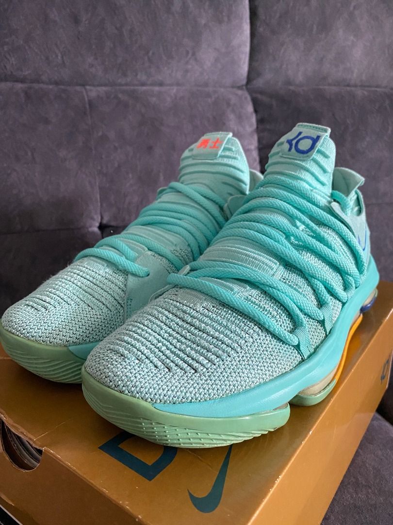 Nike Zoom KD10 Hyper Turqoise Kevin Durant Edition Men s Fashion Footwear Sneakers on Carousell