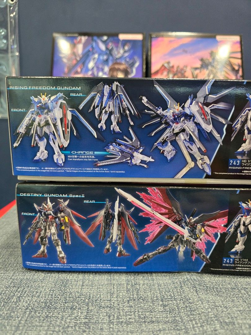 P-Bandai HGCE (Movie Commemoration Packgae Ver) - Rising Freedom & Destiny Gundam Spec II (Clear) Set (Category: Gundam Model Kits) located in Singapore. Submitted by gundamania_hobbyshop (Listing ID 1311717721, Image 2). Description: [INSTOCK] Location➡️ YewTee Point, #01-45 🔥 Last set available. (only selling as a set) 🔥 Limited release! 🔥 100% authentic P- Bandai 🔥 Singapore local seller 🔥 Been active in hobby market for more than 5 years