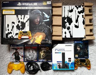 PS4 Playstation 4 PRO Death Stranding Limited Edition 1tb Complete! With 4 CD Games!