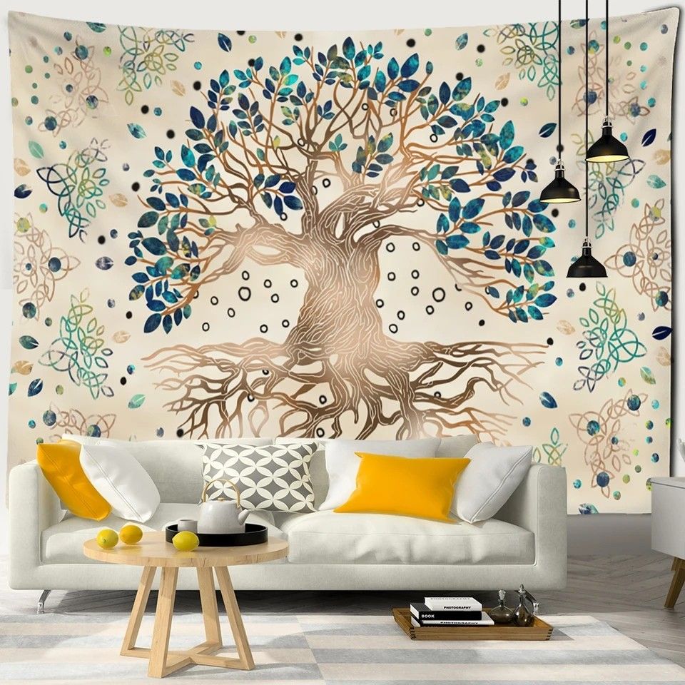 Psychedelic Mysterious Tree of Life Tapestry Wall Hanging Boho Mandala Art Living Room Home Decor Cloth Furniture Home Living Home Decor Wall Decor on Carousell