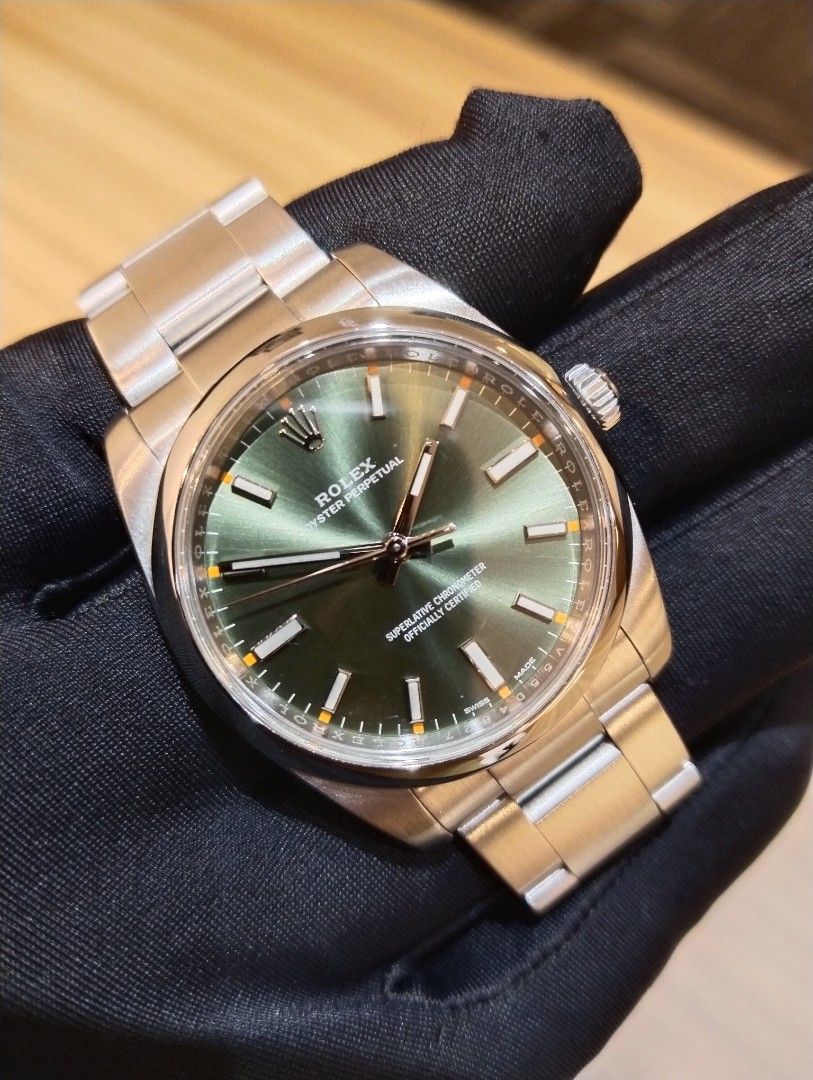 Rolex 34mm olive green sale