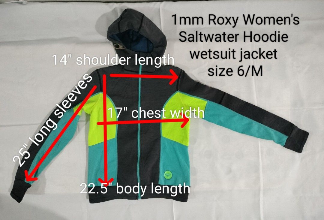 Roxy Women s 1mm Salt Water wetsuit hoodie jacket Size 6 Women s Fashion Coats Jackets and Outerwear on Carousell