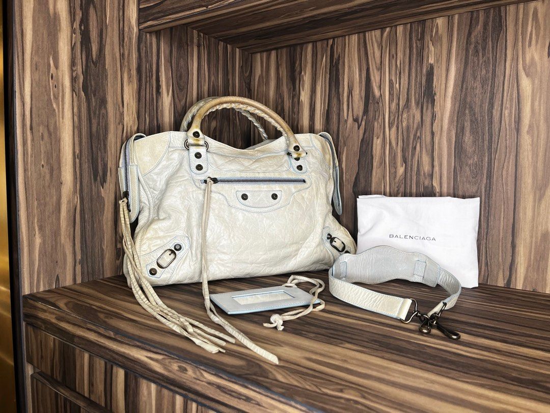 SALE BALENCIAGA CITY BAG LIGHT BLUE