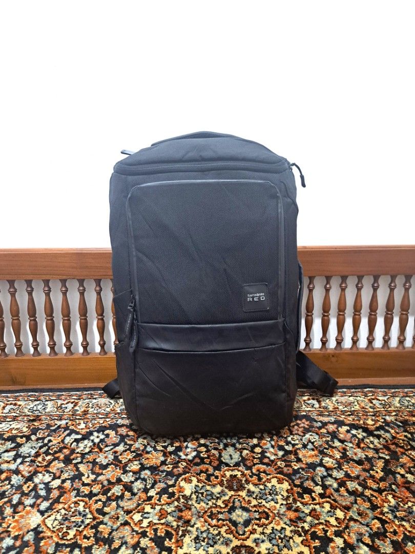 Tas ransel tabung samsonite red backpack, Fesyen Pria, Tas