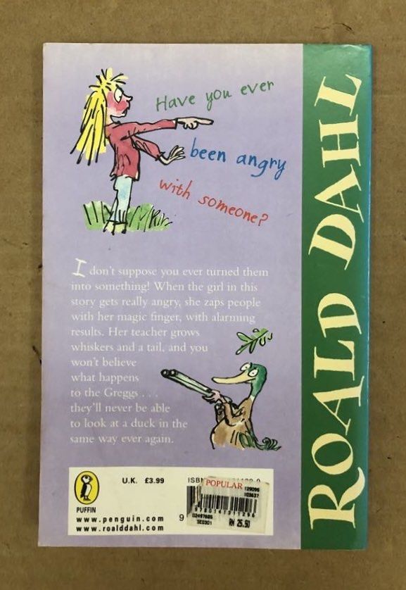 The Magic Finger by Roald Dahl , Quentin Blake Fiction Children’s Story ...
