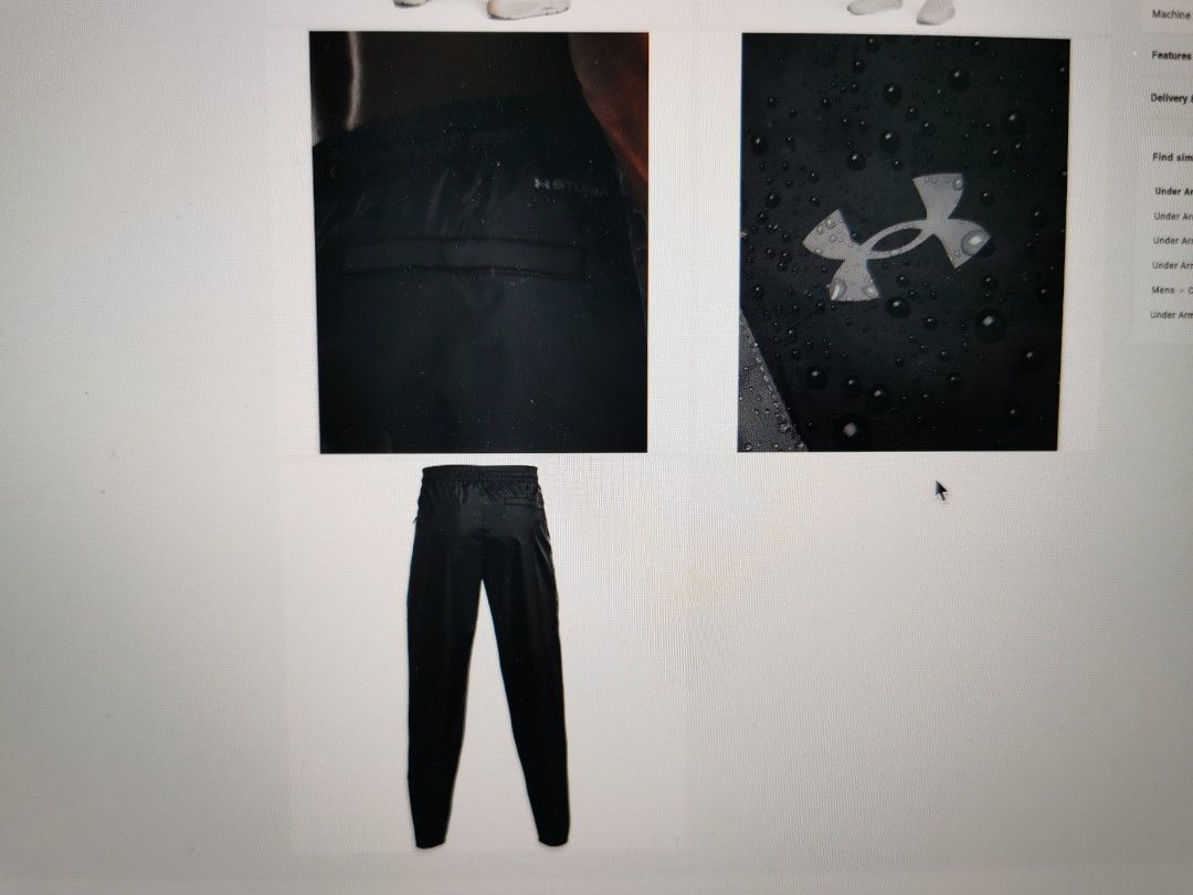 Under Armour Water Resistant Pant (Category: Trousers) located in Singapore. Submitted by yzyan (Listing ID 1311771706, Image 3). Description: Under Armour Legacy Woven Pant's Men -Windproof and water resistant -Brand new but cut tag off alr -Selling as too big for me -Negotiable -See link for more details: https://www.sportsdirect.mt/under-armour-legacy-woven-pants-487189#colcode=48718903.
