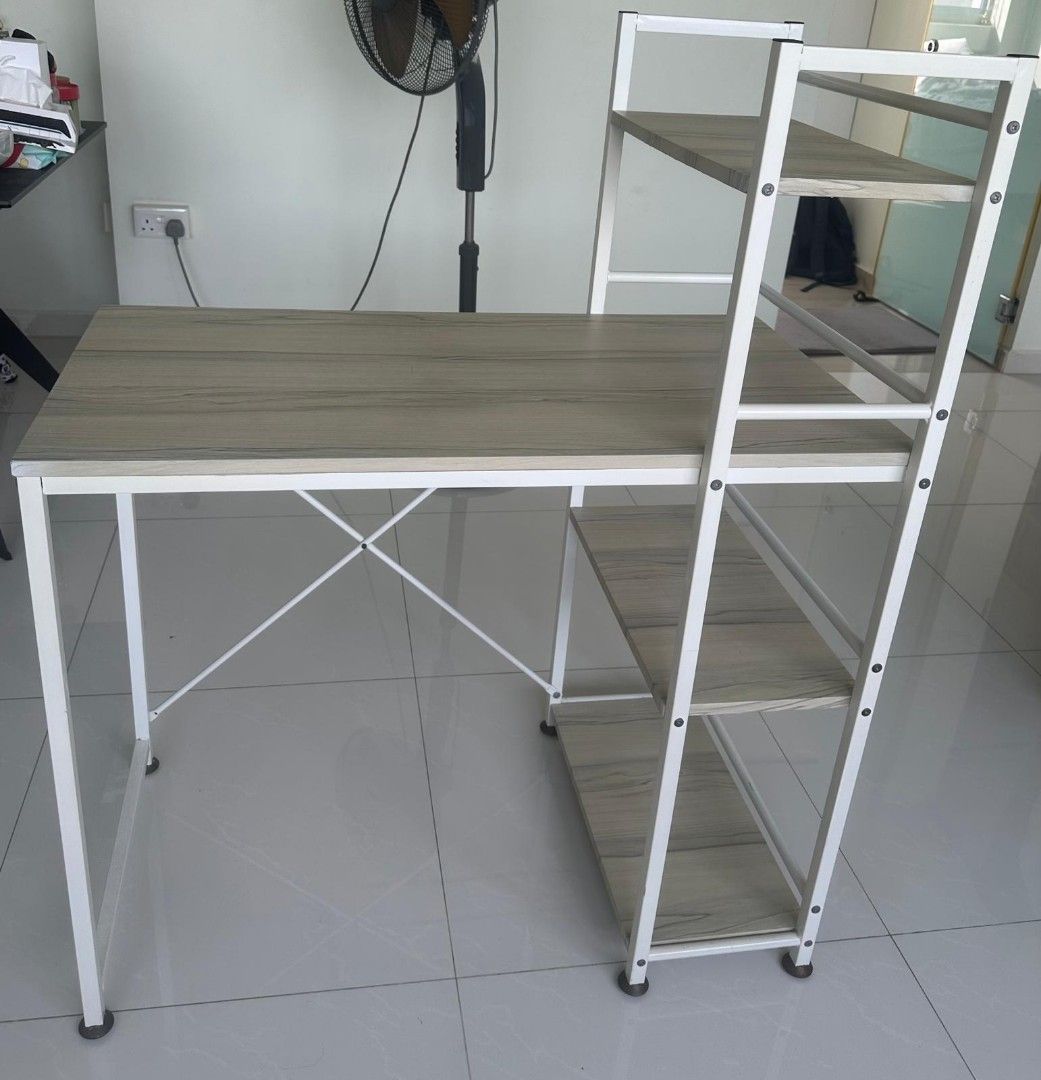 Work / Study Desk (Category: Tables & Sets) located in Singapore. Submitted by kt2016 (Listing ID 1311725608, Image 1). Description: Width - 90cm Depth - 50cm Height - 114cm Good for small rooms or tight corners. Still in excellent condition. Self collect at 152120..