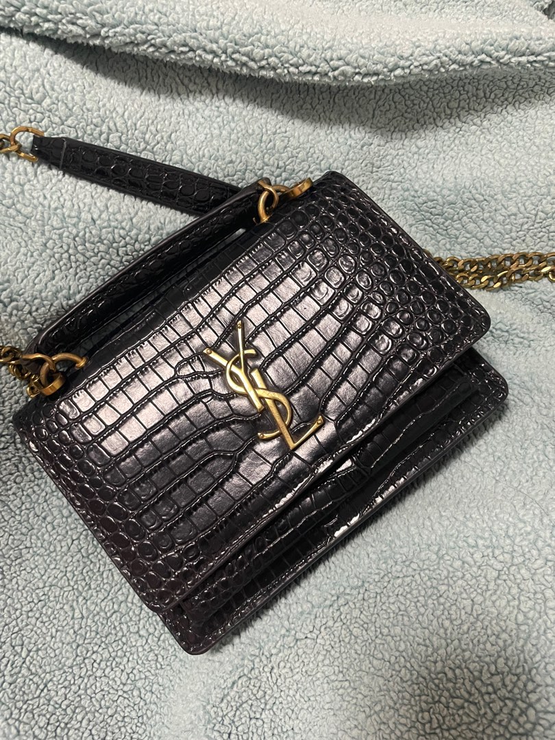 Ysl croc chain bag on sale