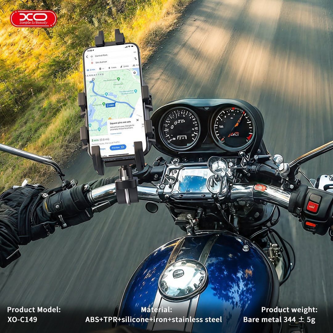 XO XO C149 Handlebar Holder Bike Bicycle Motorcycle Motorbike Mount Phone Holder Cycling Scooter Bracket Universal Cell Mobile Stand Sports Stable