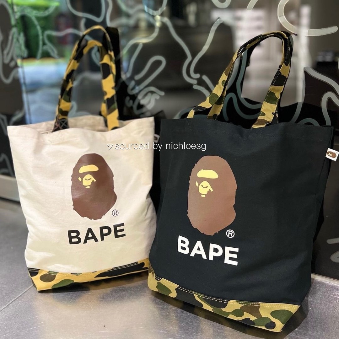 BAPE 1ST CAMO APE HEAD TOTE BAG Women s Fashion Bags Wallets Tote Bags on Carousell