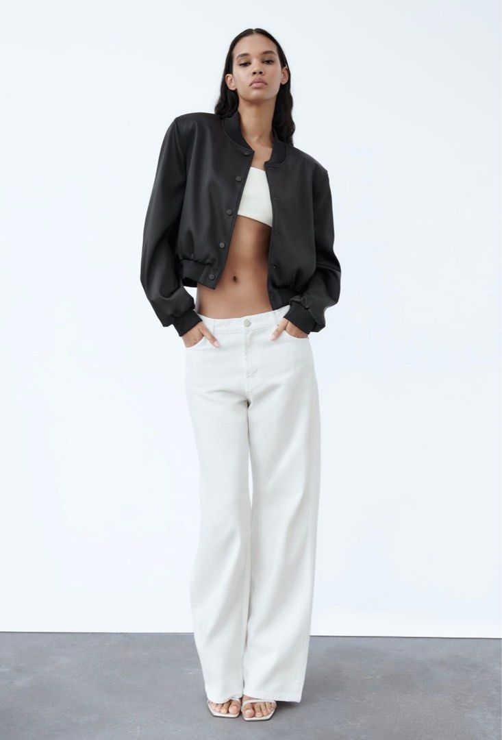 Zara satin bomber jacket hotsell