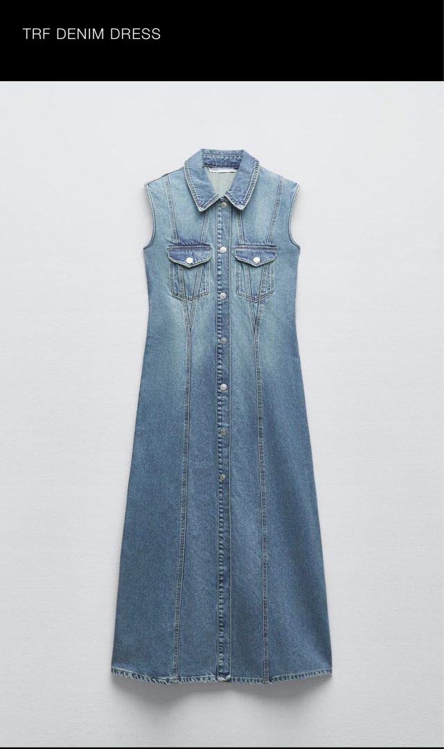 princess polly baby blue dress Denim Dress Zara main image 1