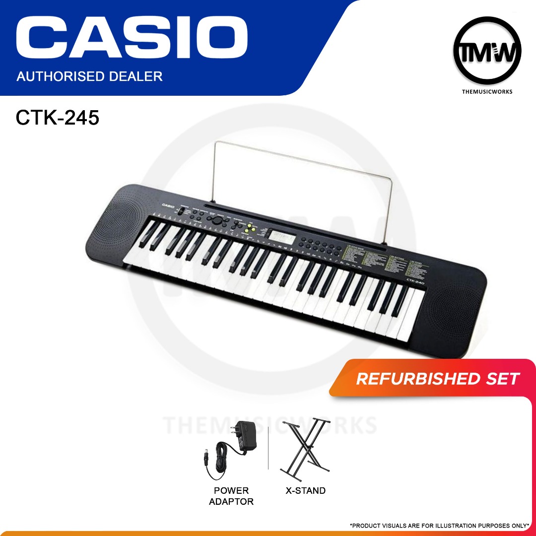 Casio CTK 245 Portable Keyboard 49 Keys REFURBISHED SET Hobbies Toys Music Media Musical Instruments on Carousell