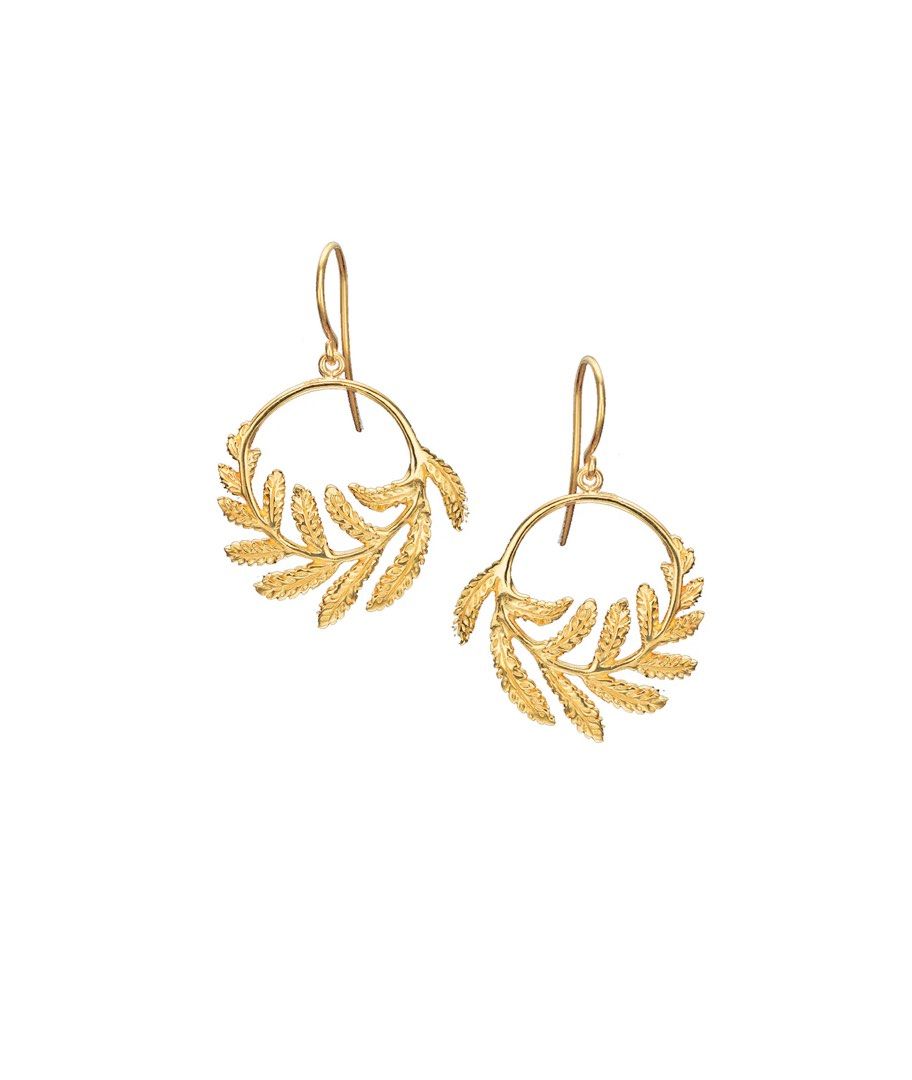 Catherine Zoraida Gold Fern Hoop Earrings as seen on Kate Middleton