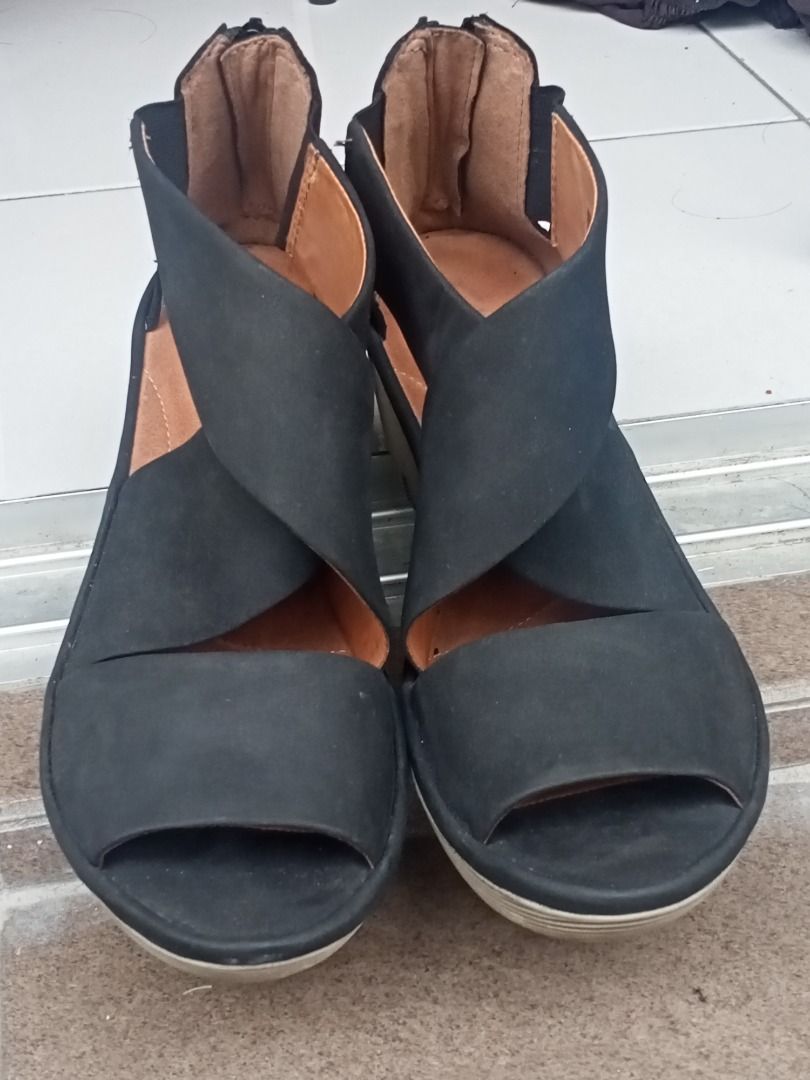 Clarks Clarene Open Toe Wedge Slingback Platform Sandal